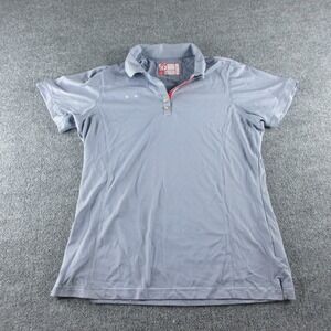 Oobe Polo Shirt Womens L Blue Striped‎ Short Sleeve Chick-fil-A Uniform
